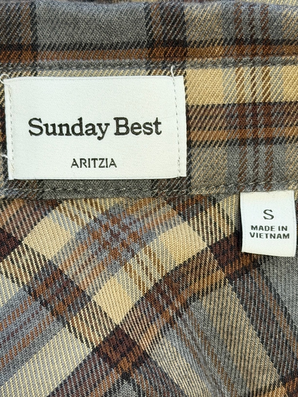 Aritzia Sunday Best Maple Shirt In Ares Check | Size S - Picture 11 of 14